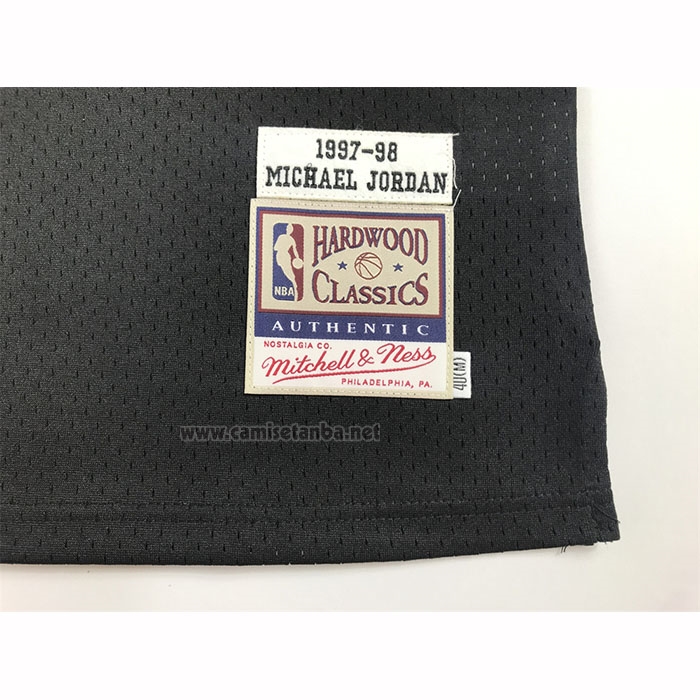 Camiseta Chicago Bulls Michael Jordan NO 23 Autentico 1997-98 Negro